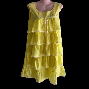 Vintage Babydoll Nightgown Womens Medium Tiered Ruffle Sleeveless Polka Dot